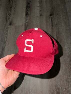 Vintage Stanford University Cardinal Red Snapback Hat by YoungAn